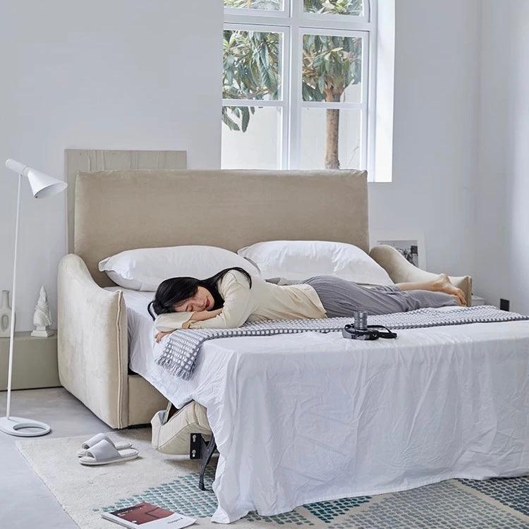home-atelier-f31a Acacia Foldable Sofa Bed with Mattress