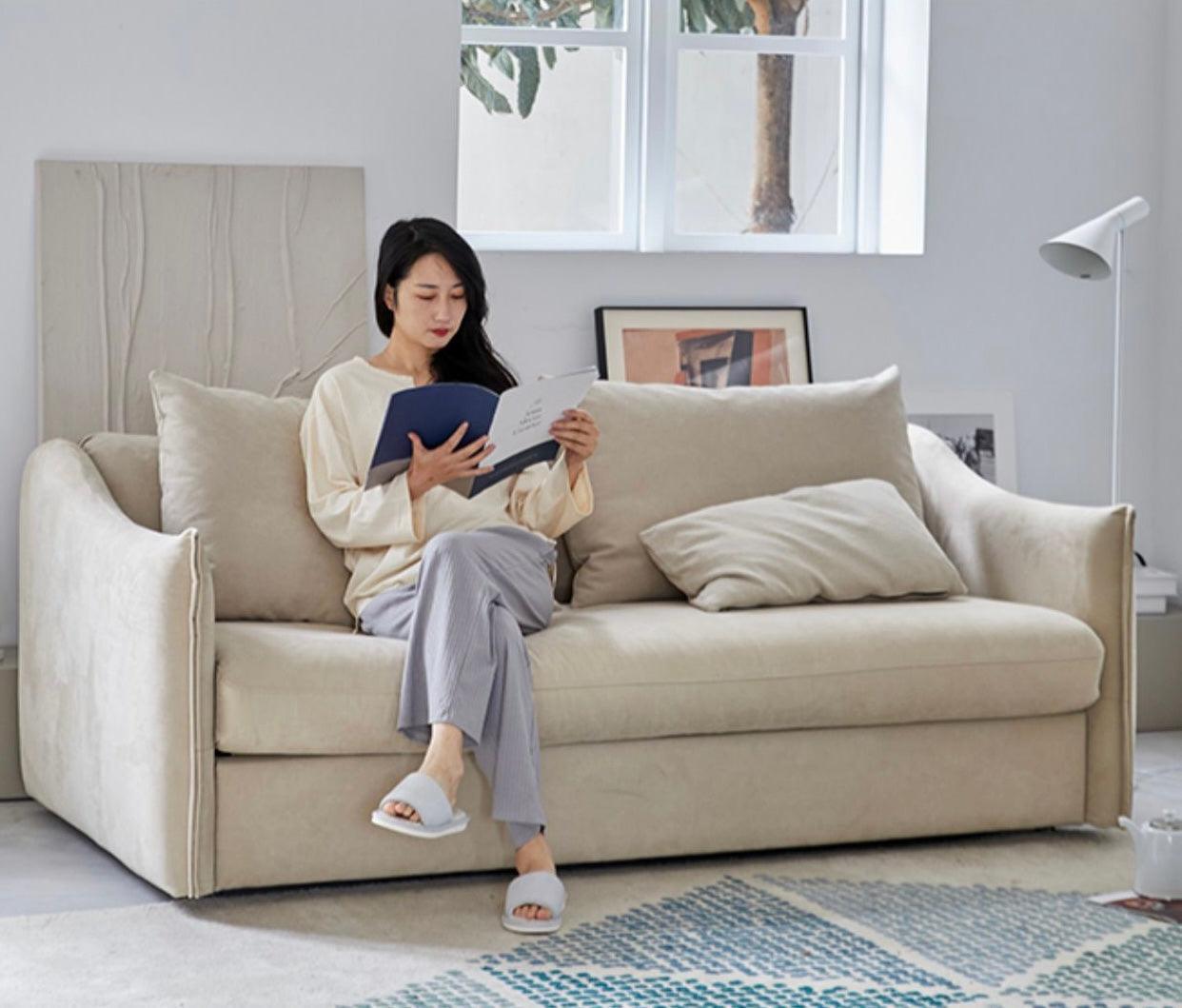 home-atelier-f31a Acacia Foldable Sofa Bed with Mattress