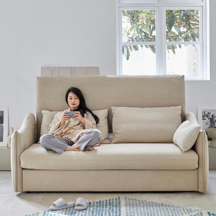 home-atelier-f31a Acacia Foldable Sofa Bed with Mattress