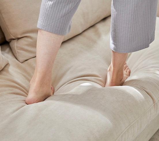 home-atelier-f31a Acacia Foldable Sofa Bed with Mattress