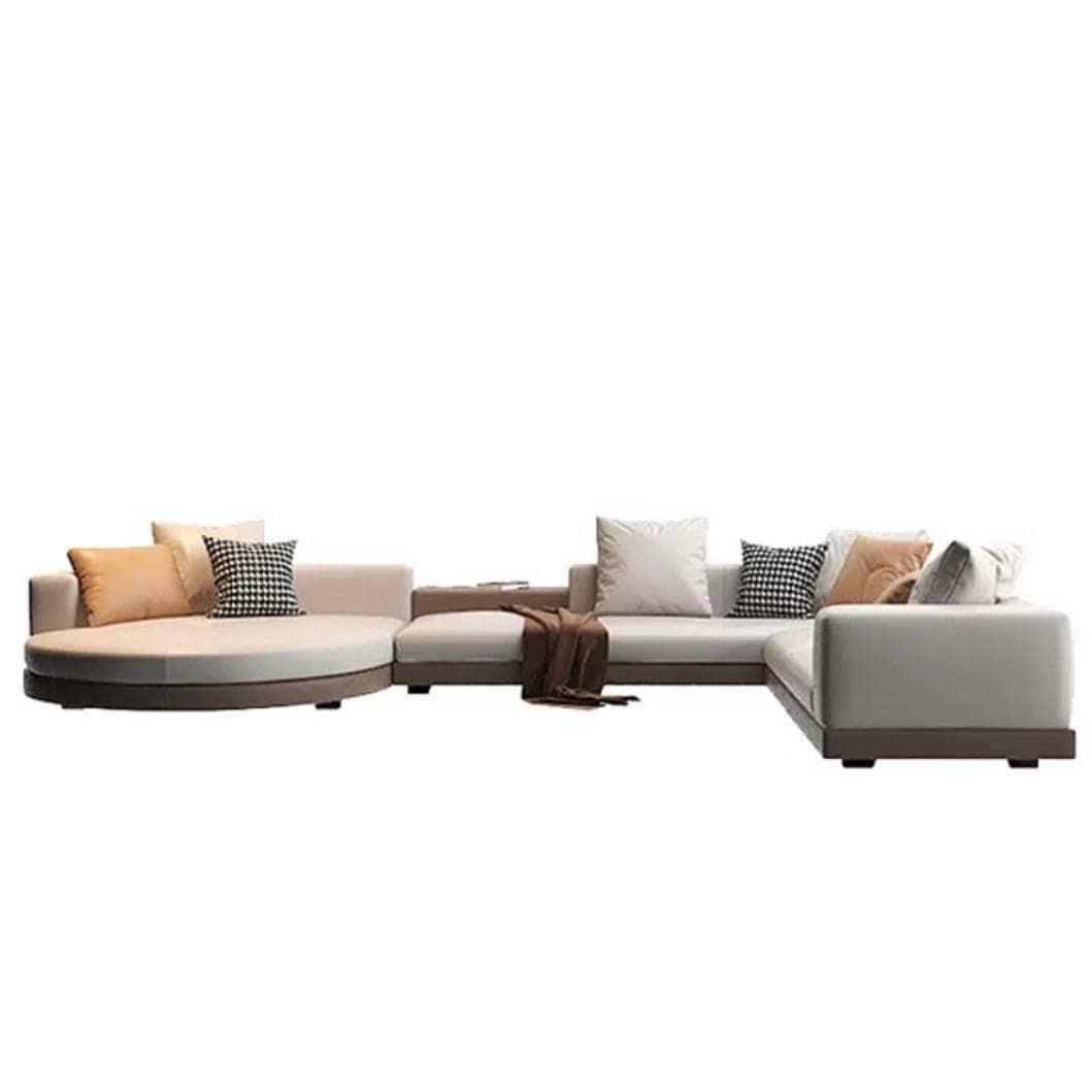 home-atelier-f31a Alyssa Designer Sectional Round Chaise Sofa