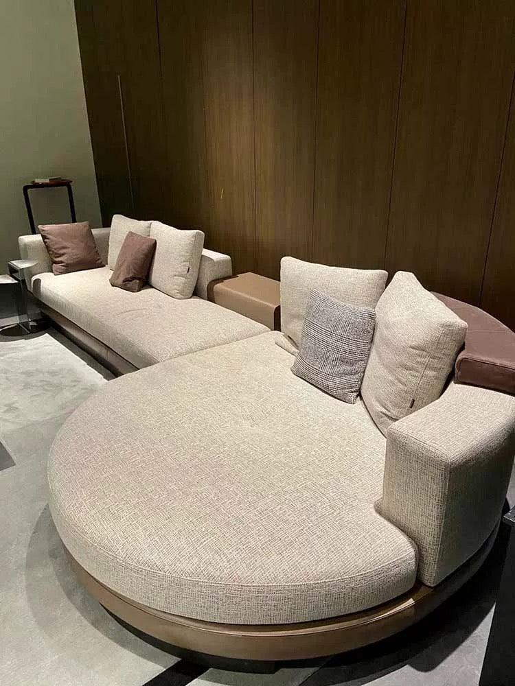 home-atelier-f31a Alyssa Designer Sectional Round Chaise Sofa