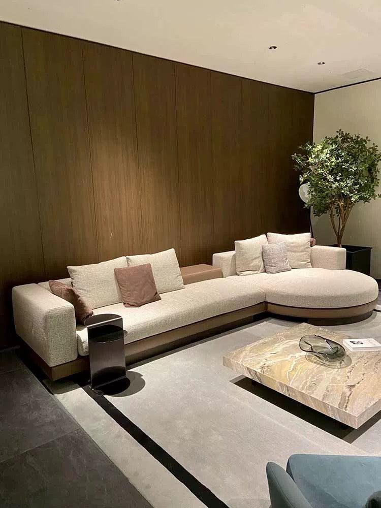 home-atelier-f31a Alyssa Designer Sectional Round Chaise Sofa