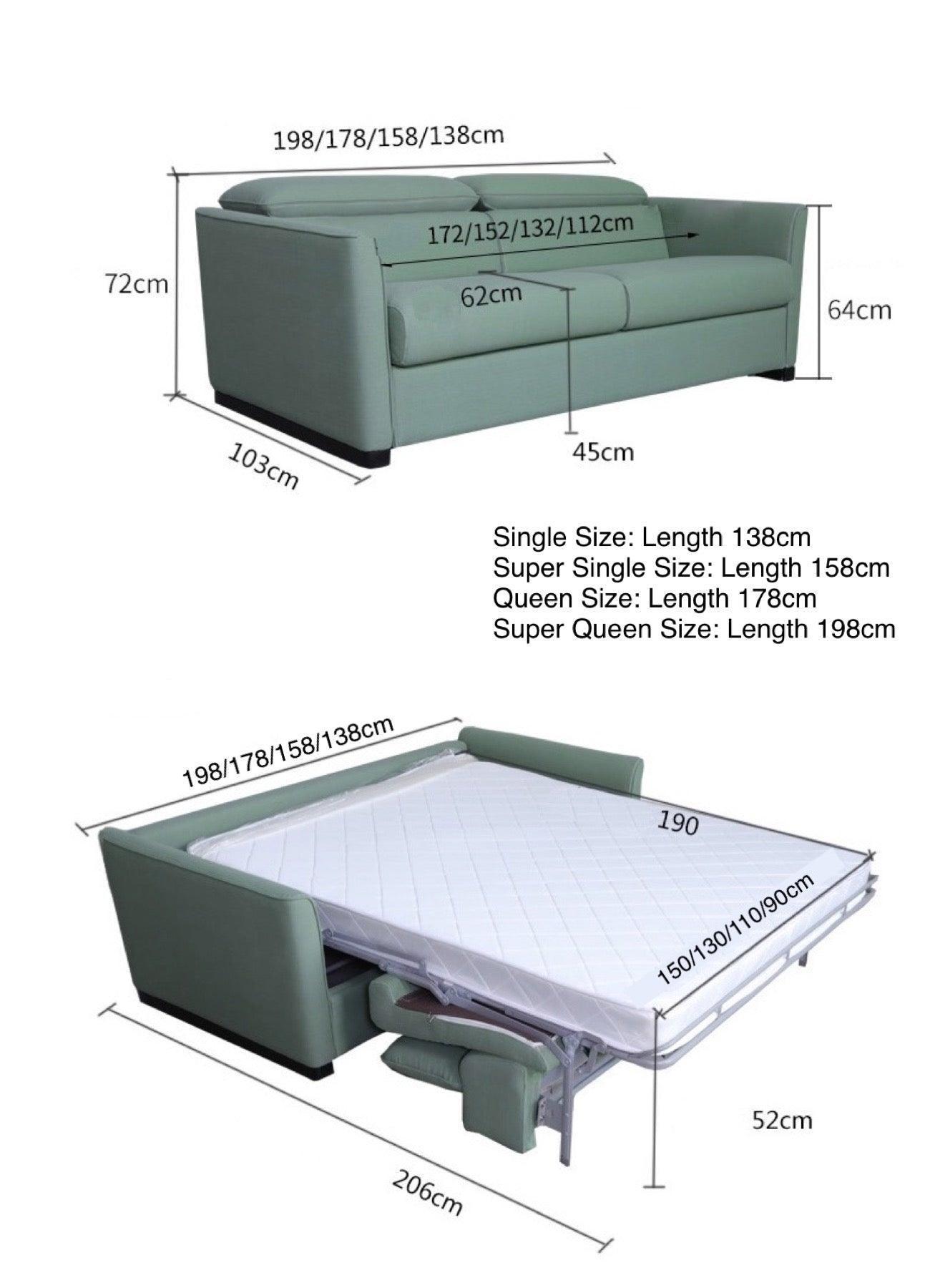 home-atelier-f31a Anthonia Foldable Sofa Bed with Mattress