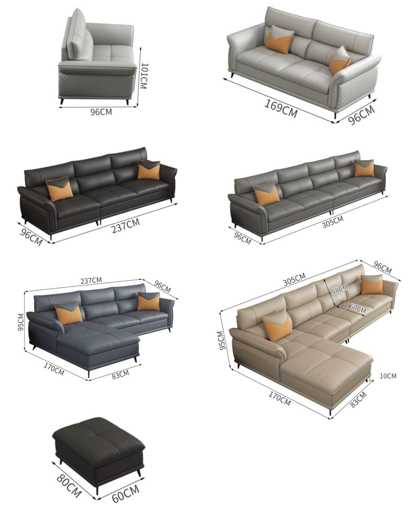home-atelier-f31a Augustine Leather Sectional Sofa