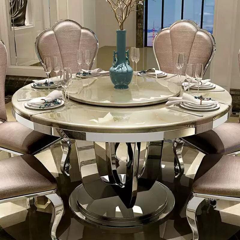 home-atelier-f31a Carrara Marble Stone Top / Length 120cm Vulcan Dining Table and Chairs