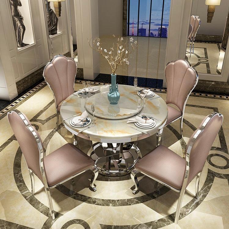 home-atelier-f31a Carrara Marble Stone Top / Length 130cm Vulcan Dining Table and Chairs