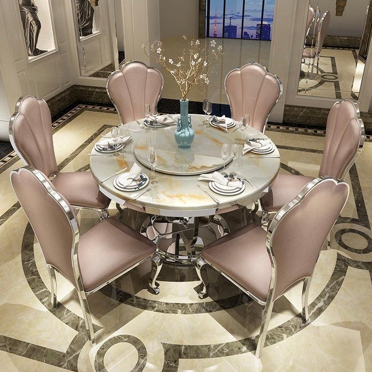 home-atelier-f31a Carrara Marble Stone Top / Length 150cm Vulcan Dining Table and Chairs