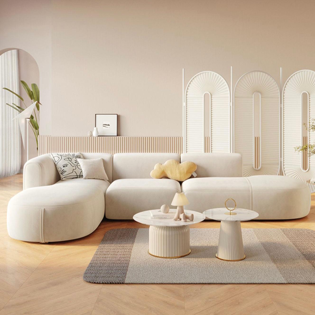 home-atelier-f31a Cat Proof Scratch Resistant Suede Fabric / 2 seater/ Length 170cm / Cream Auri Sectional Scratch Resistant Sofa