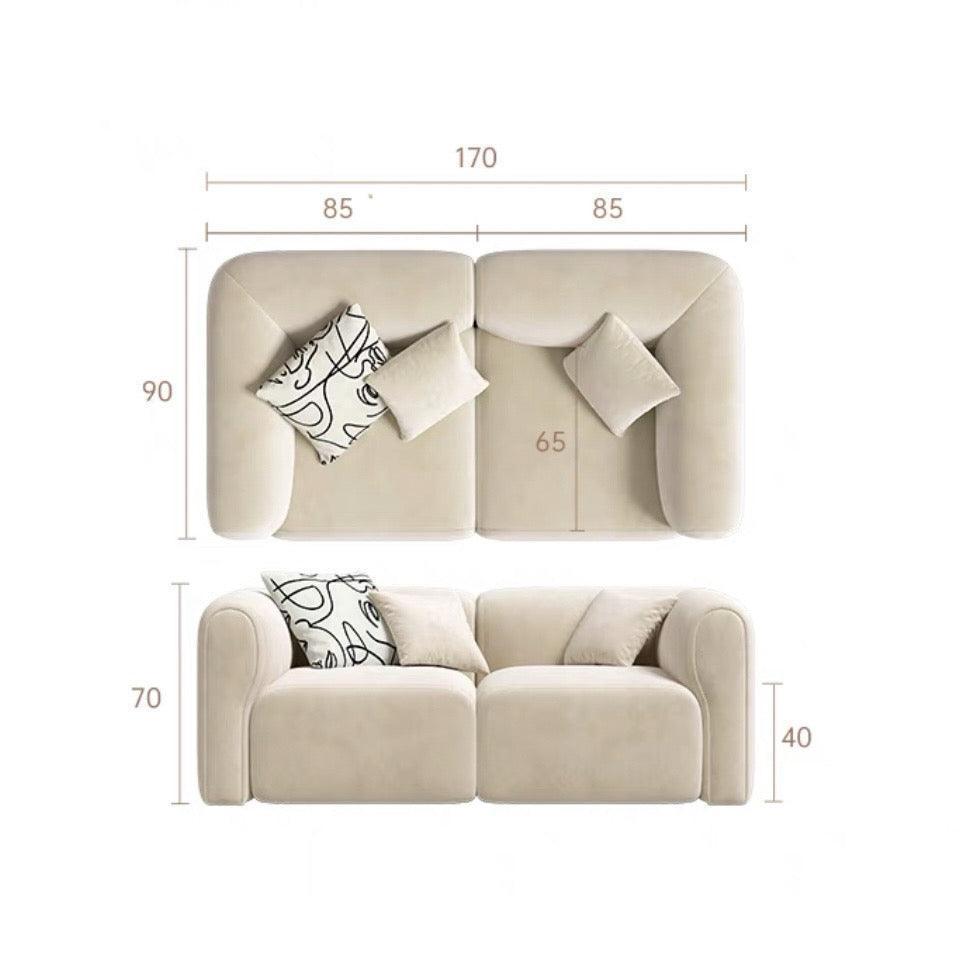 home-atelier-f31a Cat Proof Scratch Resistant Suede Fabric / 2 seater/ Length 170cm / Khaki Auri Sectional Scratch Resistant Sofa