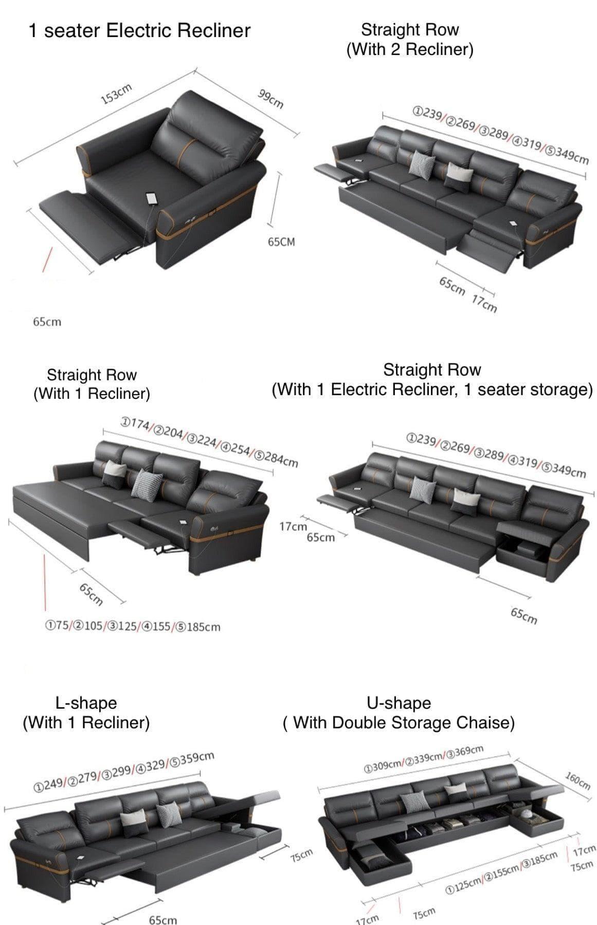 home-atelier-f31a Cavern Electric Recliner Storage Sofa Bed
