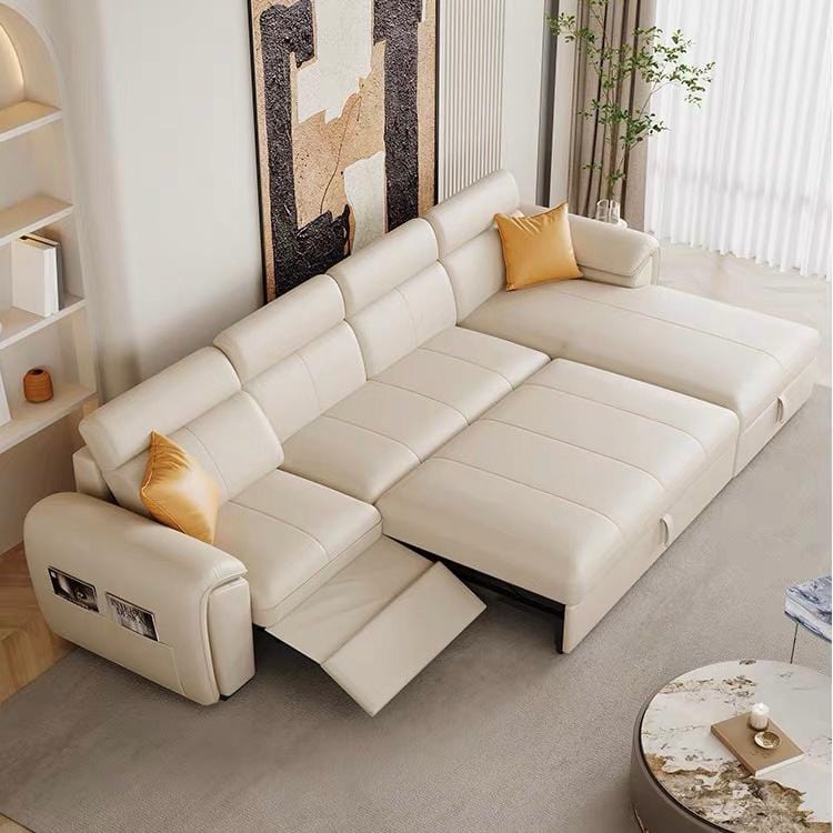 home-atelier-f31a Christen Electric Recliner Sectional Leather Sofa Bed