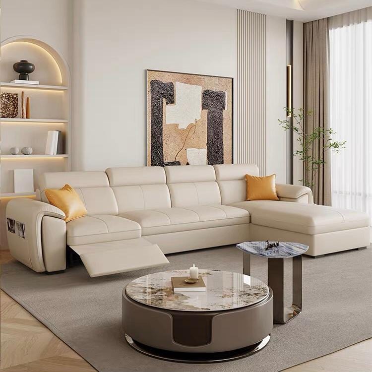 home-atelier-f31a Christen Electric Recliner Sectional Leather Sofa Bed