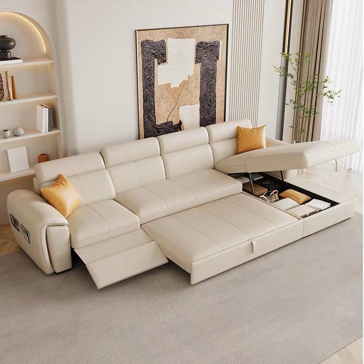 home-atelier-f31a Christen Electric Recliner Sectional Leather Sofa Bed