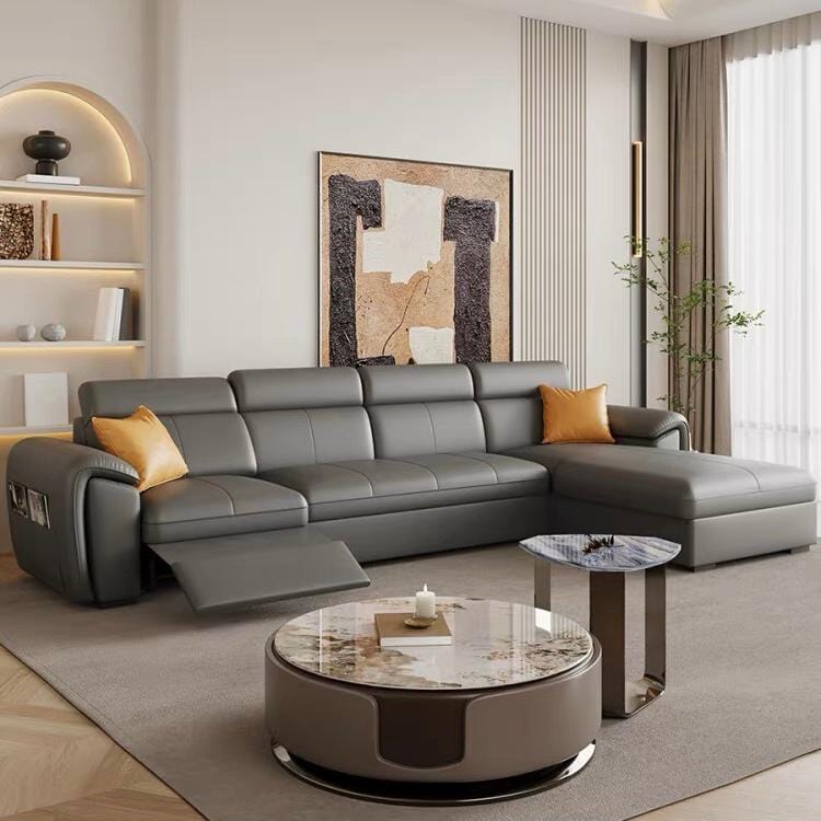 home-atelier-f31a Christen Electric Recliner Sectional Leather Sofa Bed