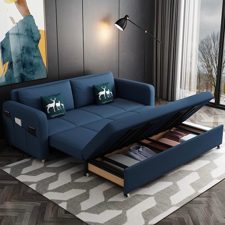 home-atelier-f31a Cotton Linen Fabric / Length 120cm/ Single Size / Dark Grey Alps Extendable Storage Sofa Bed
