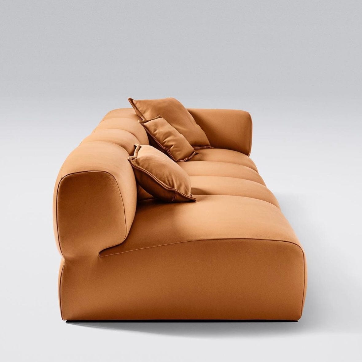 home-atelier-f31a Cotton Linen Fabric / Length 250cm/ With Curve Chaise / Cream Cairo Sectional Sofa