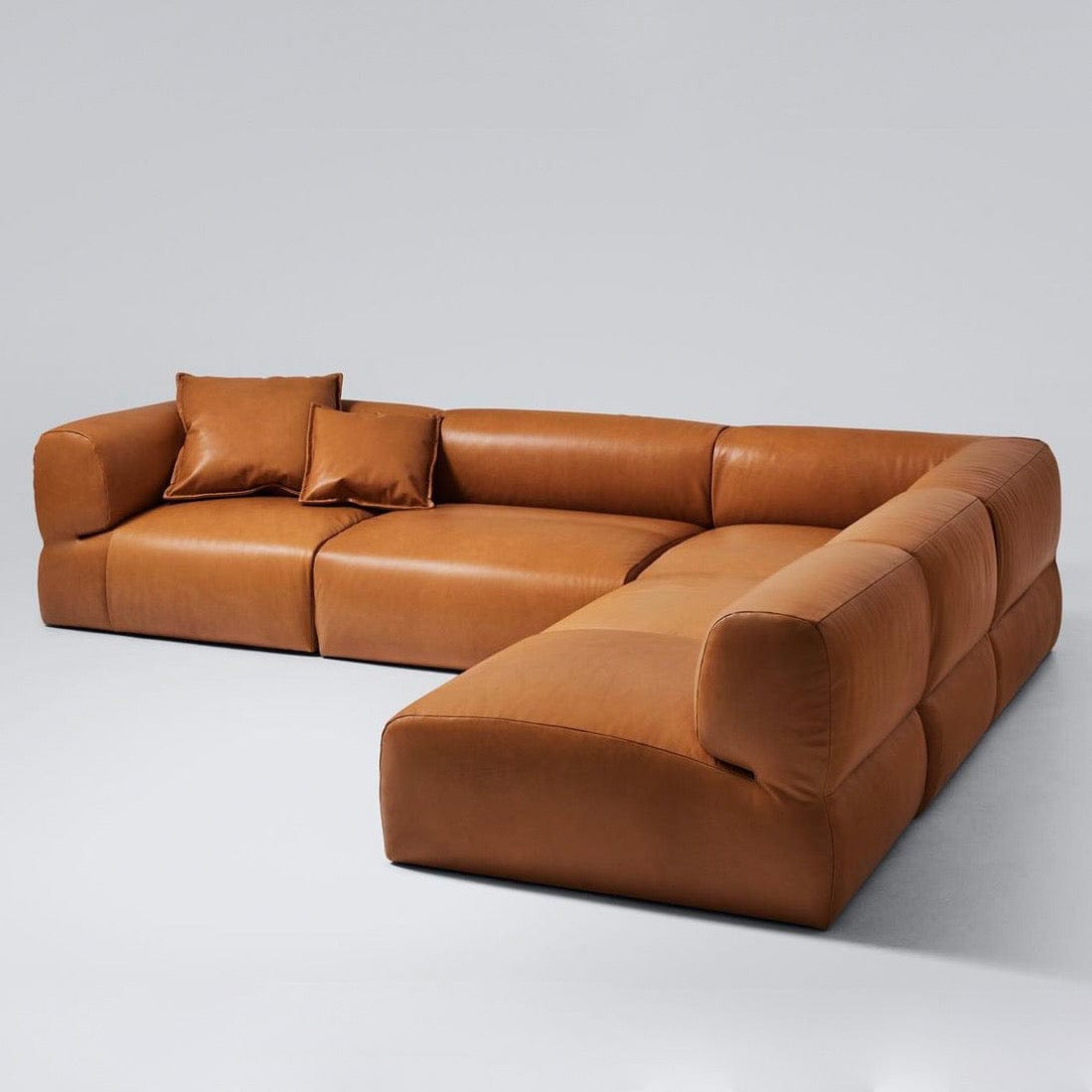 home-atelier-f31a Cotton Linen Fabric / Length 250cm/ With Curve Chaise / Cream Cairo Sectional Sofa