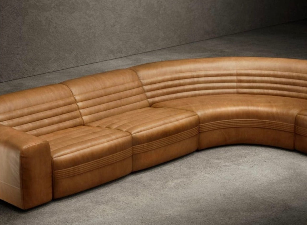 home-atelier-f31a Cotton Linen Fabric / Length 250cm/ With Curve Chaise / Cream Evan Sectional Curve Sofa