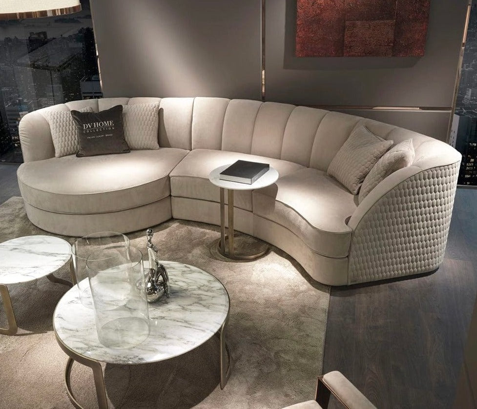 home-atelier-f31a Cotton Linen Fabric / Length 250cm/ With Curve Chaise / Cream Nicholas Sectional Curve Chaise Sofa