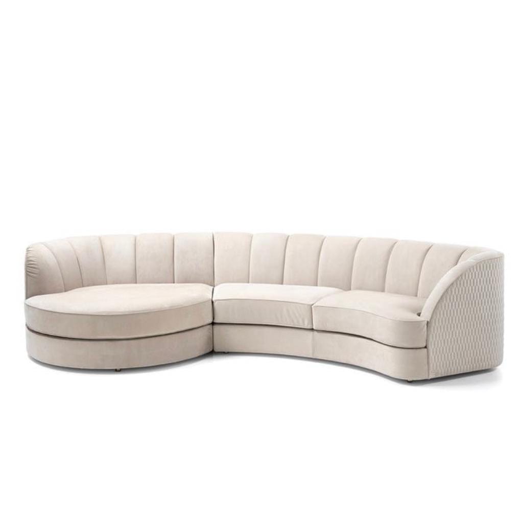 home-atelier-f31a Cotton Linen Fabric / Length 250cm/ With Curve Chaise / Cream Nicholas Sectional Curve Chaise Sofa