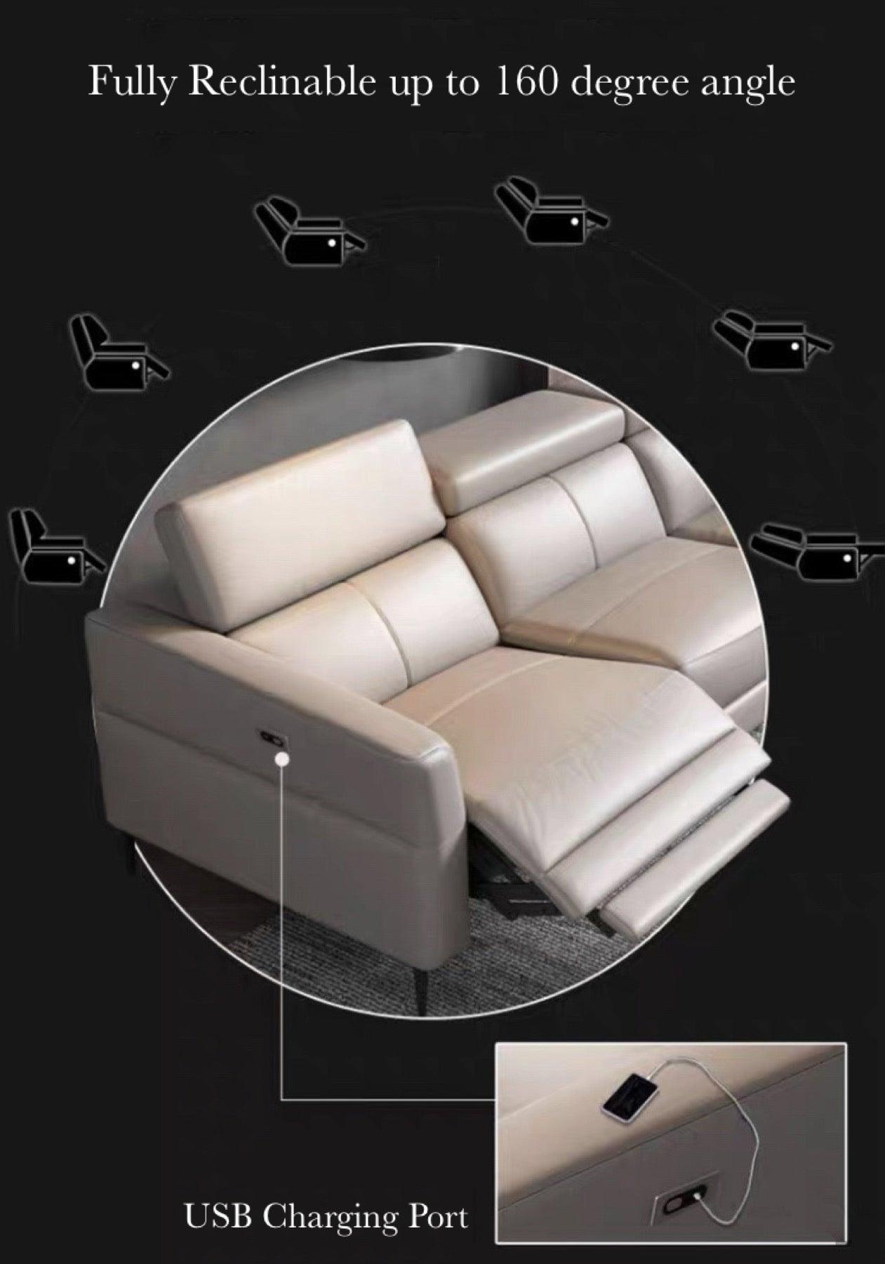 home-atelier-f31a Ellie Sectional Electric Recliner Leather Sofa