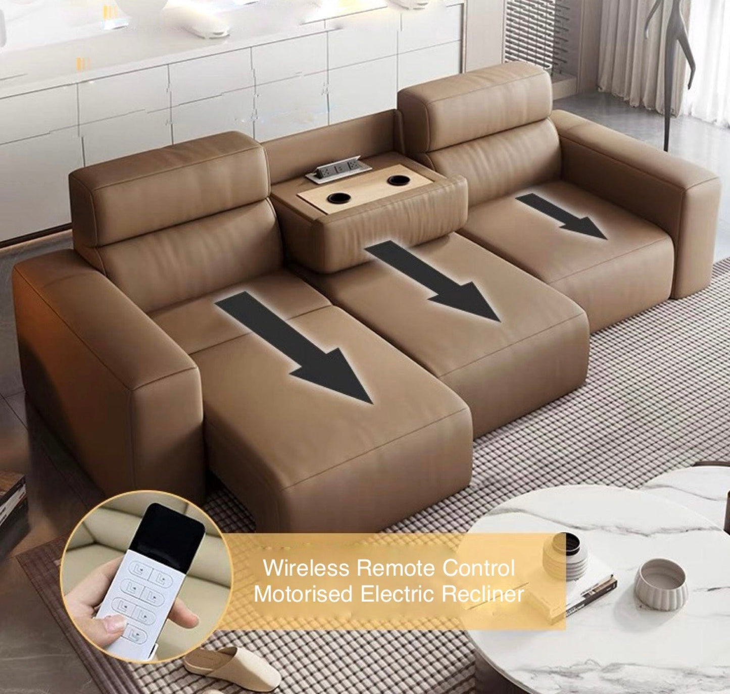 home-atelier-f31a Eron Electric Leather Sofa Bed