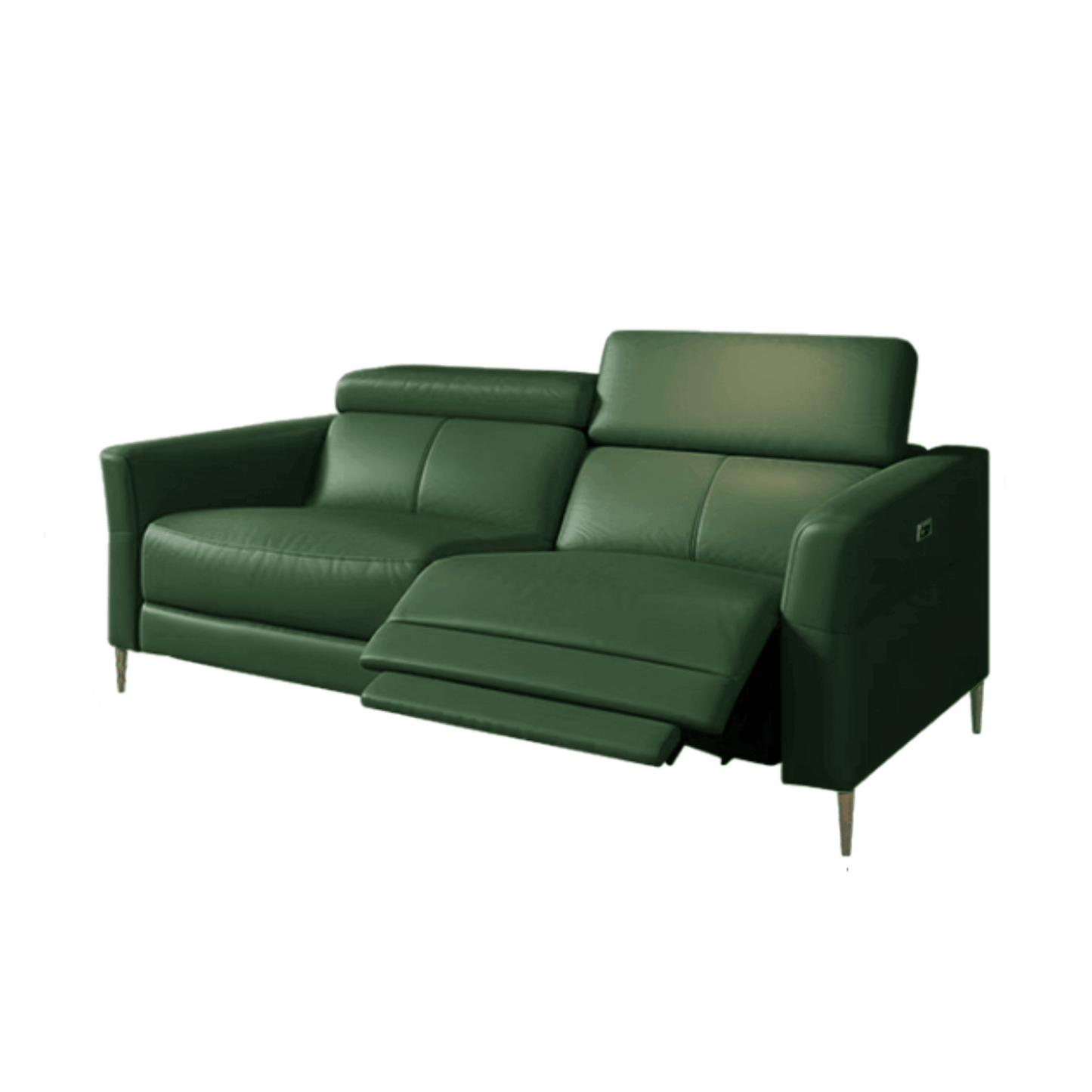 home-atelier-f31a Italian genuine cowhide leather / 2 seater (+1 Electric Recliner) / Hermes Orange Ellie Sectional Electric Recliner Leather Sofa