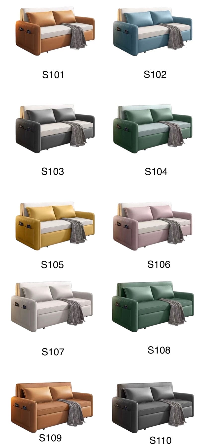 home-atelier-f31a Julien Electric Leather-Aire Sofa Bed
