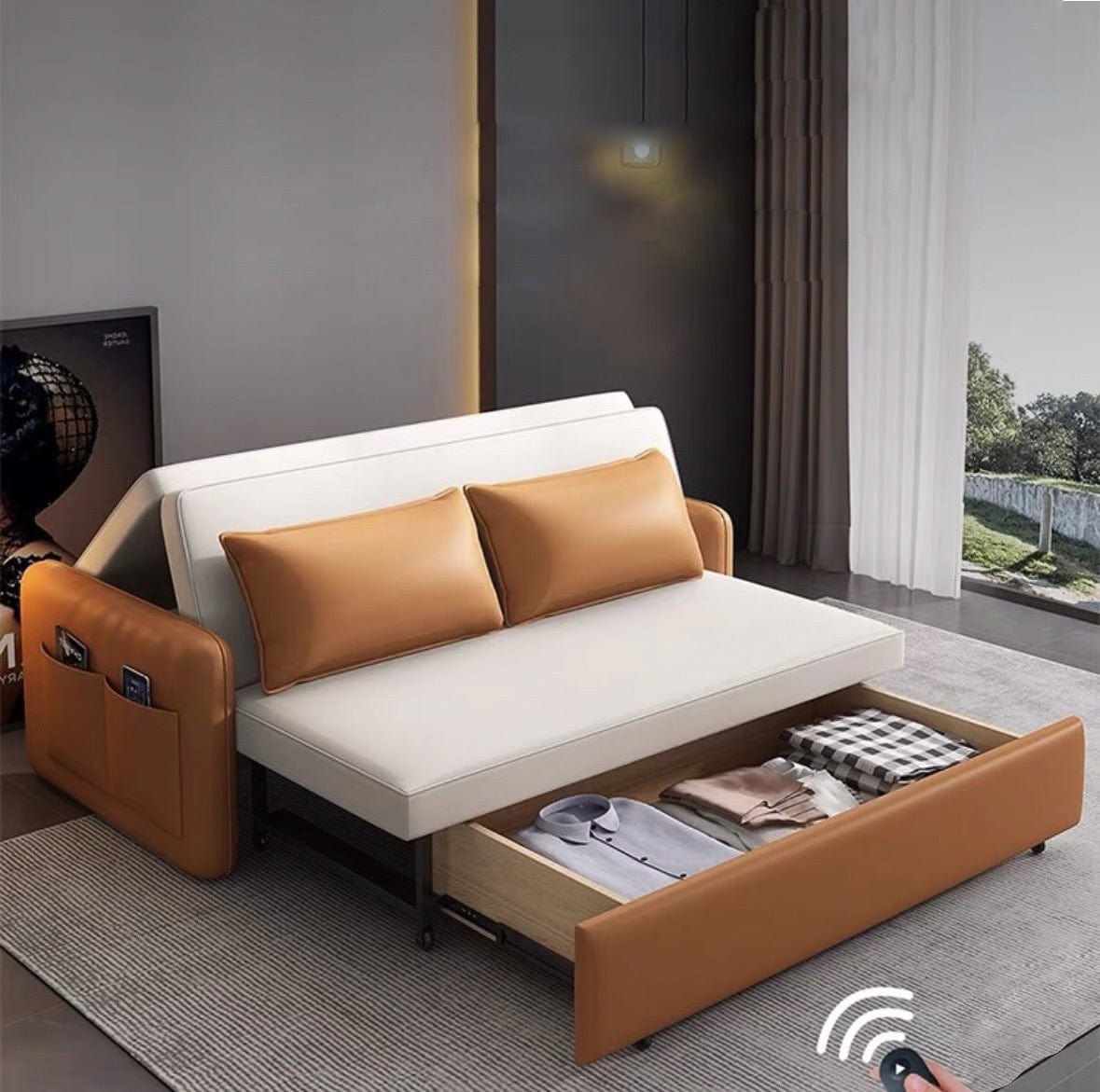 home-atelier-f31a Julien Electric Leather-Aire Sofa Bed