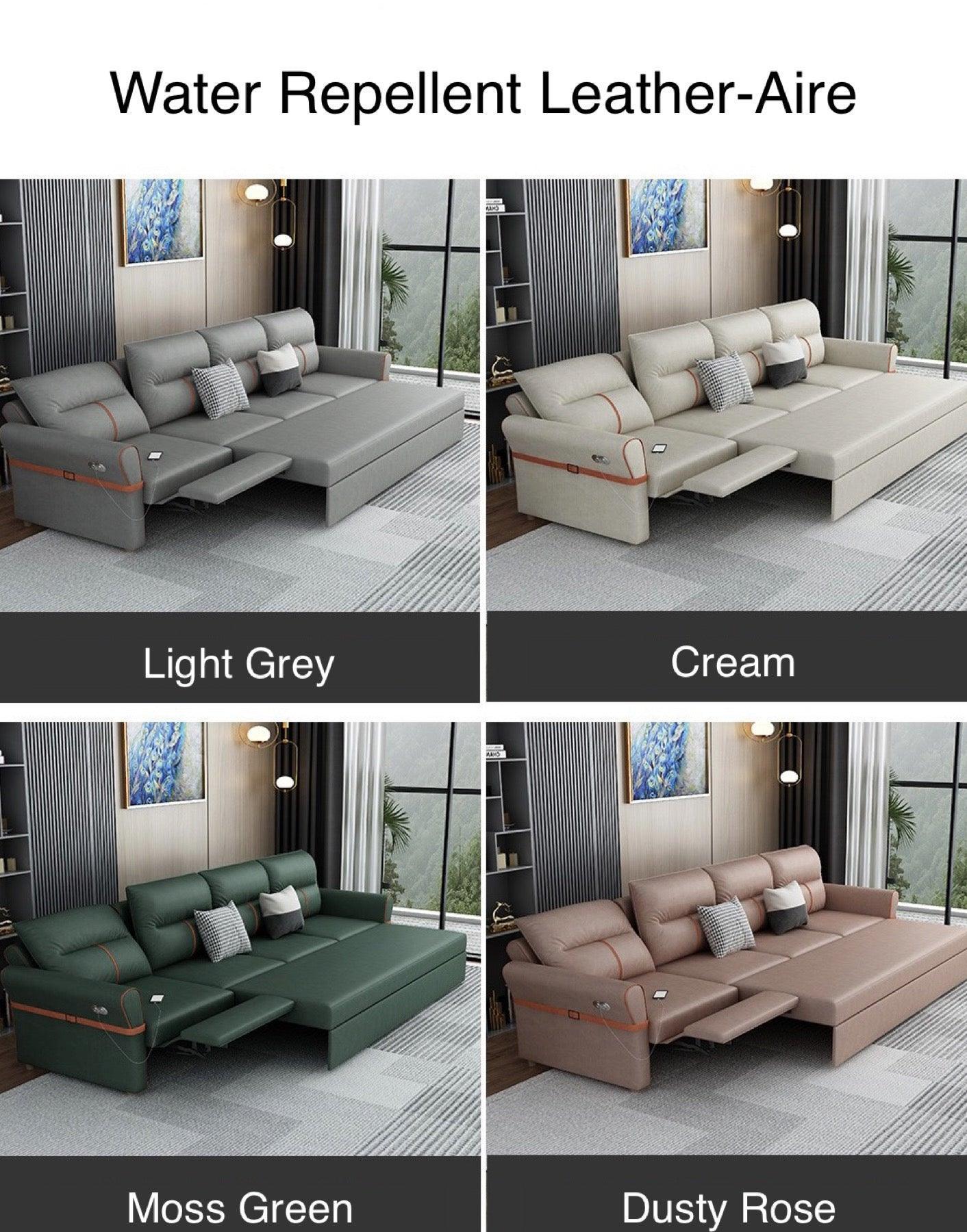 home-atelier-f31a Leather-Aire / 1 seater electric recliner / Cream Cavern Electric Recliner Storage Sofa Bed