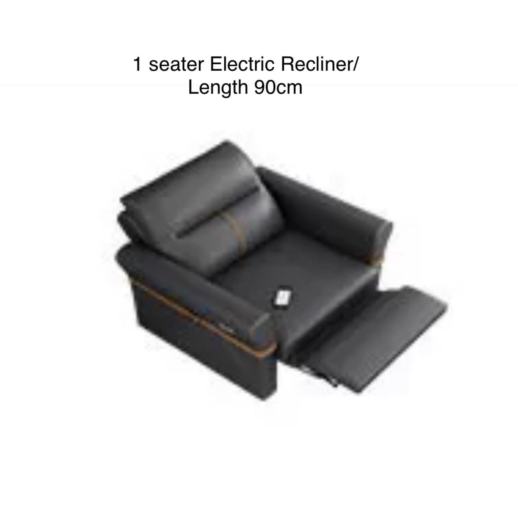 home-atelier-f31a Leather-Aire / 1 seater electric recliner / Moss Green Cavern Electric Recliner Storage Sofa Bed