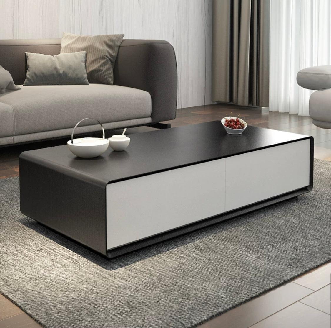 home-atelier-f31a Length 100cm / Black + White Dylan Wooden Coffee Table