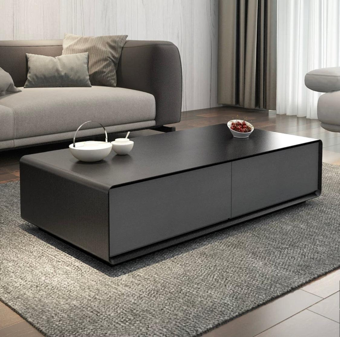 home-atelier-f31a Length 100cm / Grey + Black Dylan Wooden Coffee Table