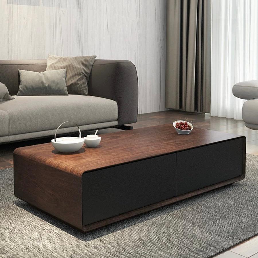 home-atelier-f31a Length 100cm / Walnut + Black Dylan Wooden Coffee Table