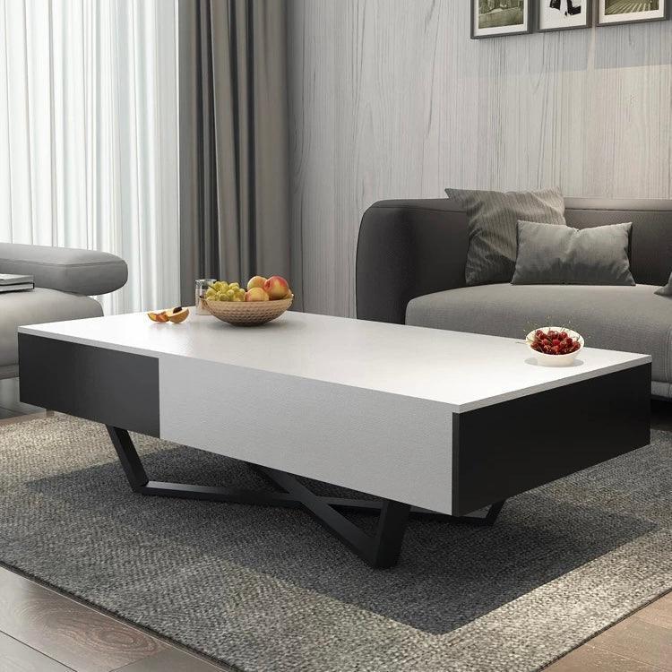 home-atelier-f31a Length 120cm / White + Black Rayner Coffee Table