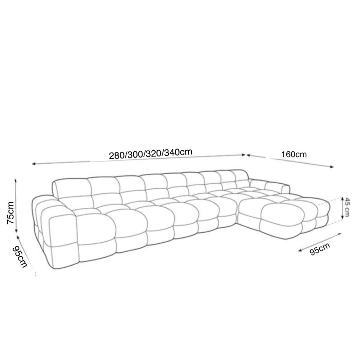 home-atelier-f31a Monet Scratch Resistant Sectional Sofa