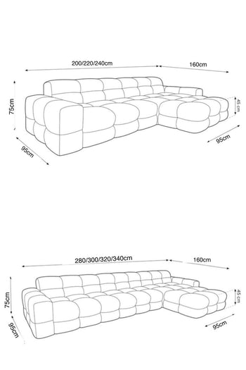 home-atelier-f31a Monet Scratch Resistant Sectional Sofa
