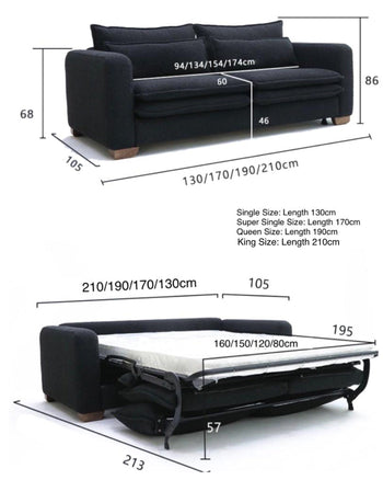 home-atelier-f31a Rae Boucle Foldable Sofa Bed