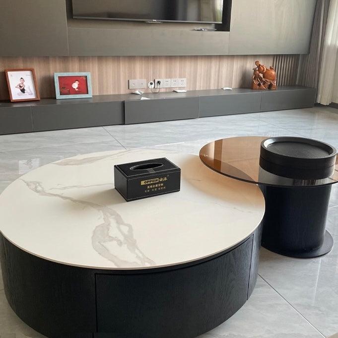home-atelier-f31a Sintered Stone / 80cm Sintered Stone Coffee Table / Black Hans Coffee Table