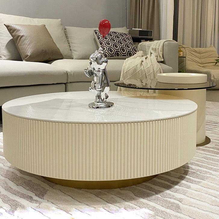 home-atelier-f31a Sintered Stone / 80cm Sintered Stone Coffee Table / Cream Hans Coffee Table