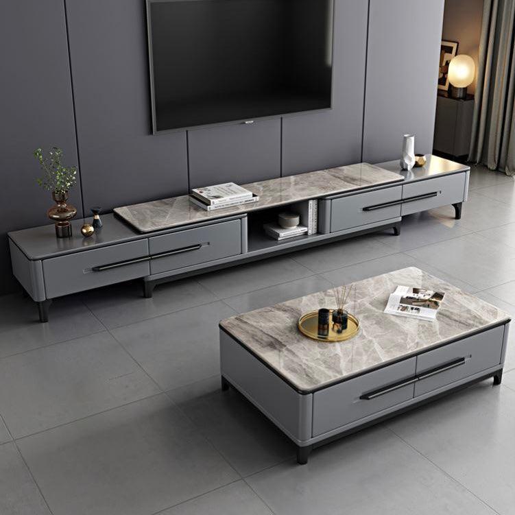 home-atelier-f31a Sintered Stone Table Top / Length 120cm / Gloss Grey Top + Grey Base Osria Coffee Table