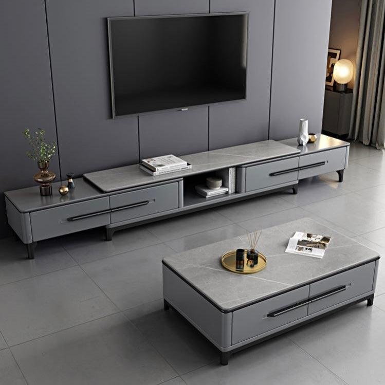 home-atelier-f31a Sintered Stone Table Top / Length 120cm / Matt Grey Top + Grey Base Osria Coffee Table