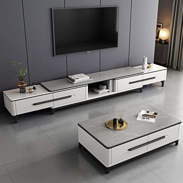 home-atelier-f31a Sintered Stone Table Top / Length 120cm / Matt Grey Top + White Base Osria Coffee Table