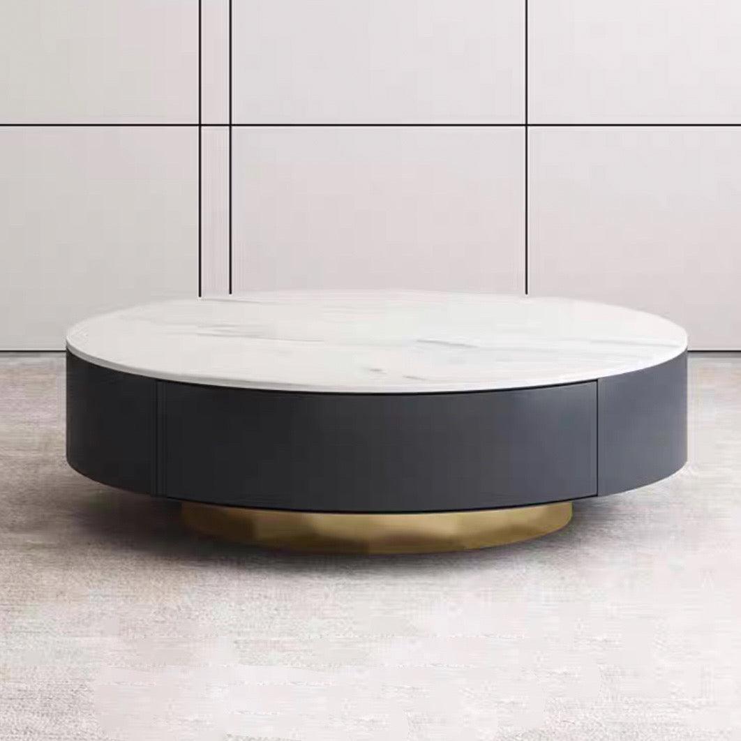 home-atelier-f31a Sintered Stone Table Top / Length 80cm Coffee Table with Drawers / A104 Rick Coffee Table