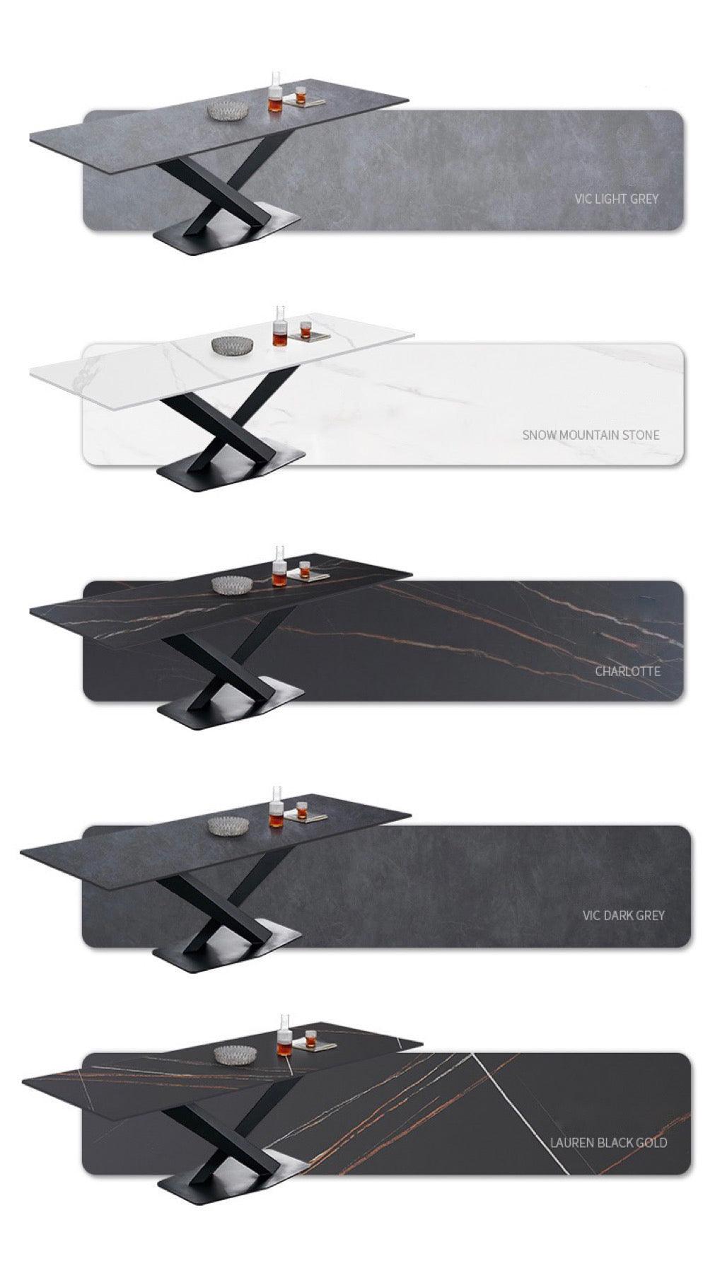 home-atelier-f31a Sintered Stone Top / Length 140cm ( Extendable to 170-200cm) / Matt White Olivier Extendable Dining Table