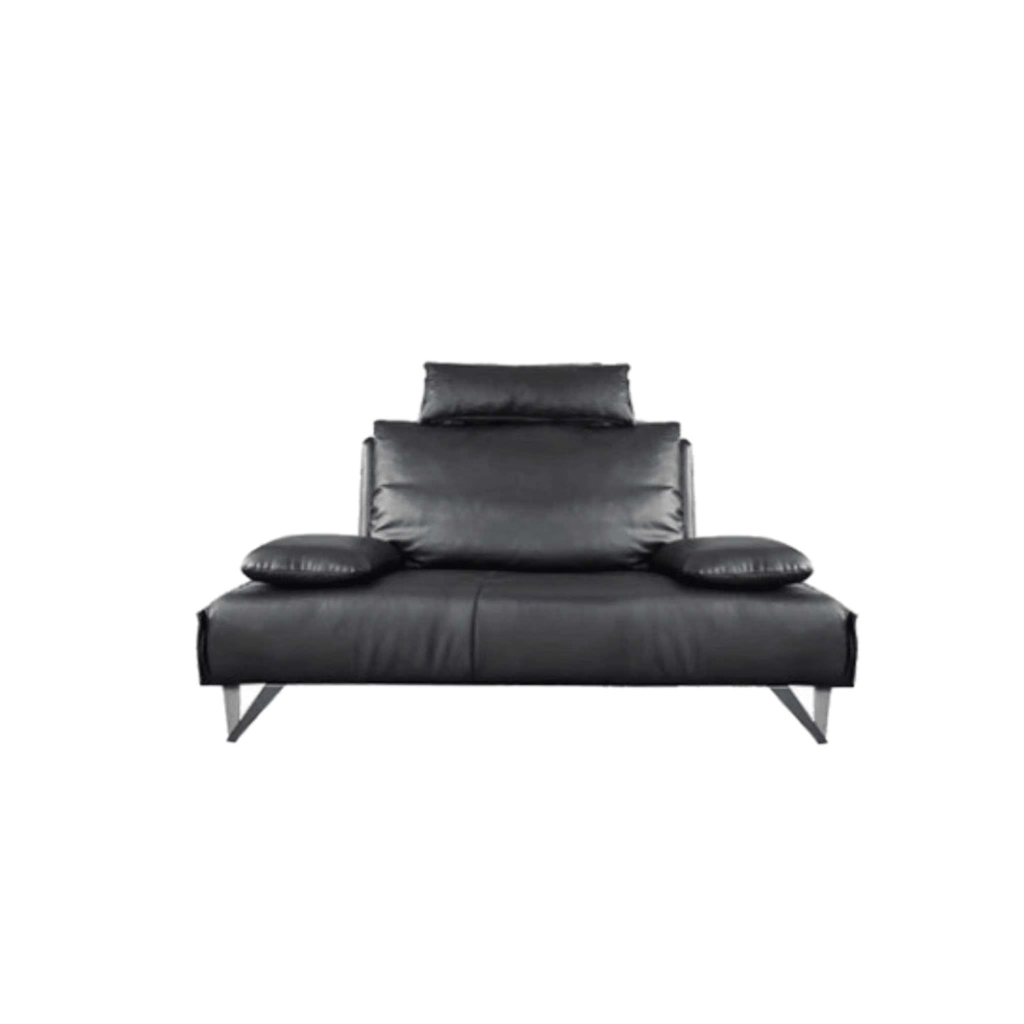 home-atelier-f31a Top Grain Genuine Cowhide Leather / 1 seater/ Length 140cm / Black Tallini Slider Sofa