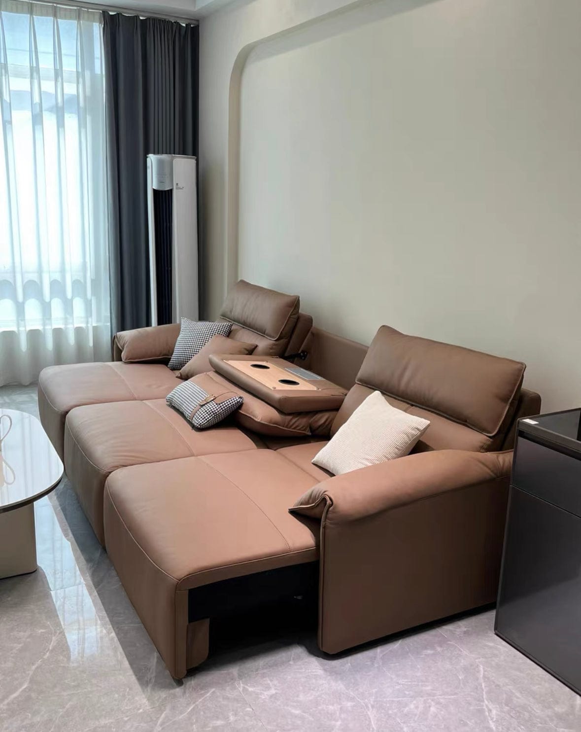 home-atelier-f31a Trevor Electric Leather Sofa Bed
