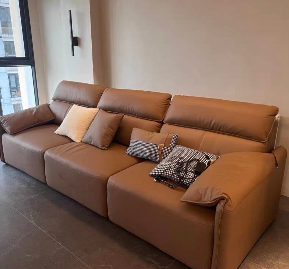 home-atelier-f31a Trevor Electric Leather Sofa Bed
