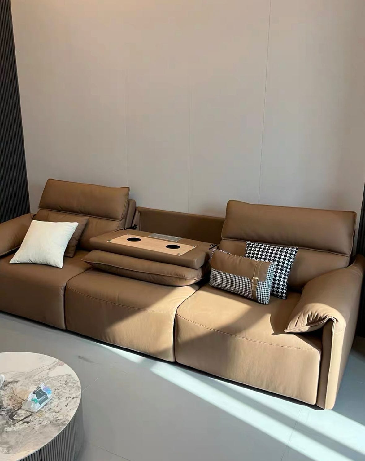 home-atelier-f31a Trevor Electric Leather Sofa Bed